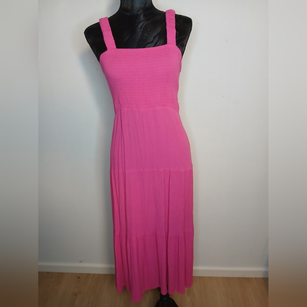 Pink Sleeveless Maxi Sundress for Weddings
